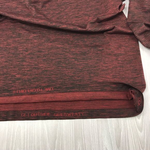 Lululemon Men's XXL Henley Metal Vent Tech Burgundy Long Sleeve Top Preppy Gym - Picture 6 of 8